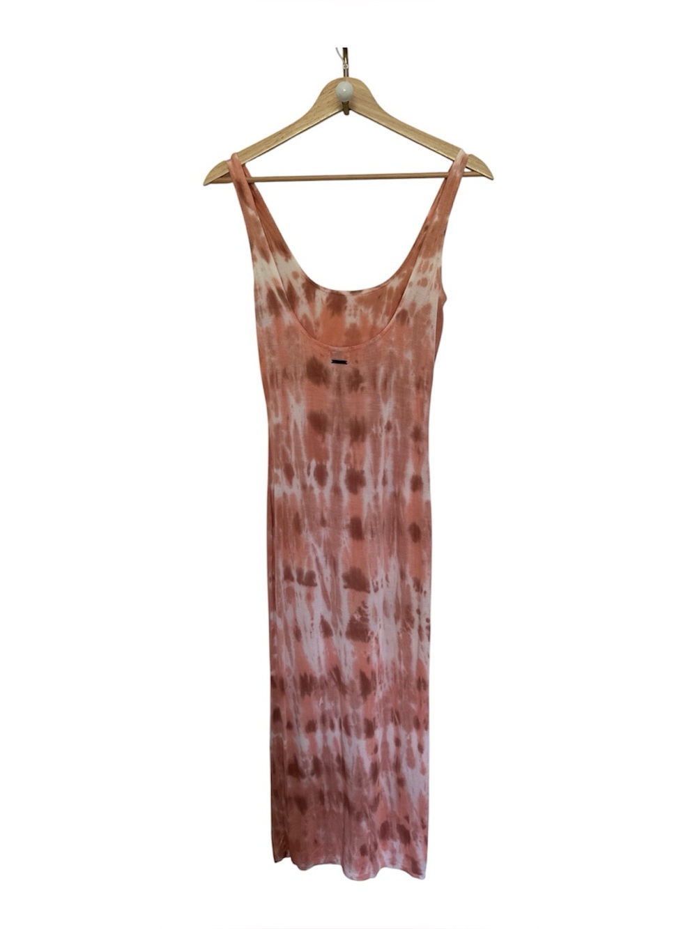 Billabong Peach-Taupe-White Tie-Dye Sleeveless Maxi Dress Size XS